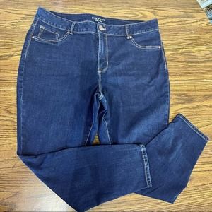 Womens plus size dark wash high-rise jeans size 22